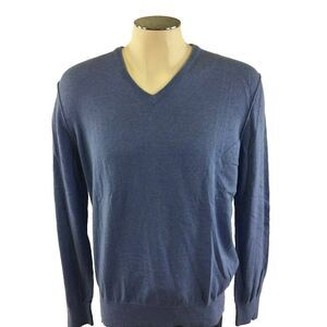 Banana Republic Cashmere Cotton VNeck Sweater M‎ Blue Golf Mens